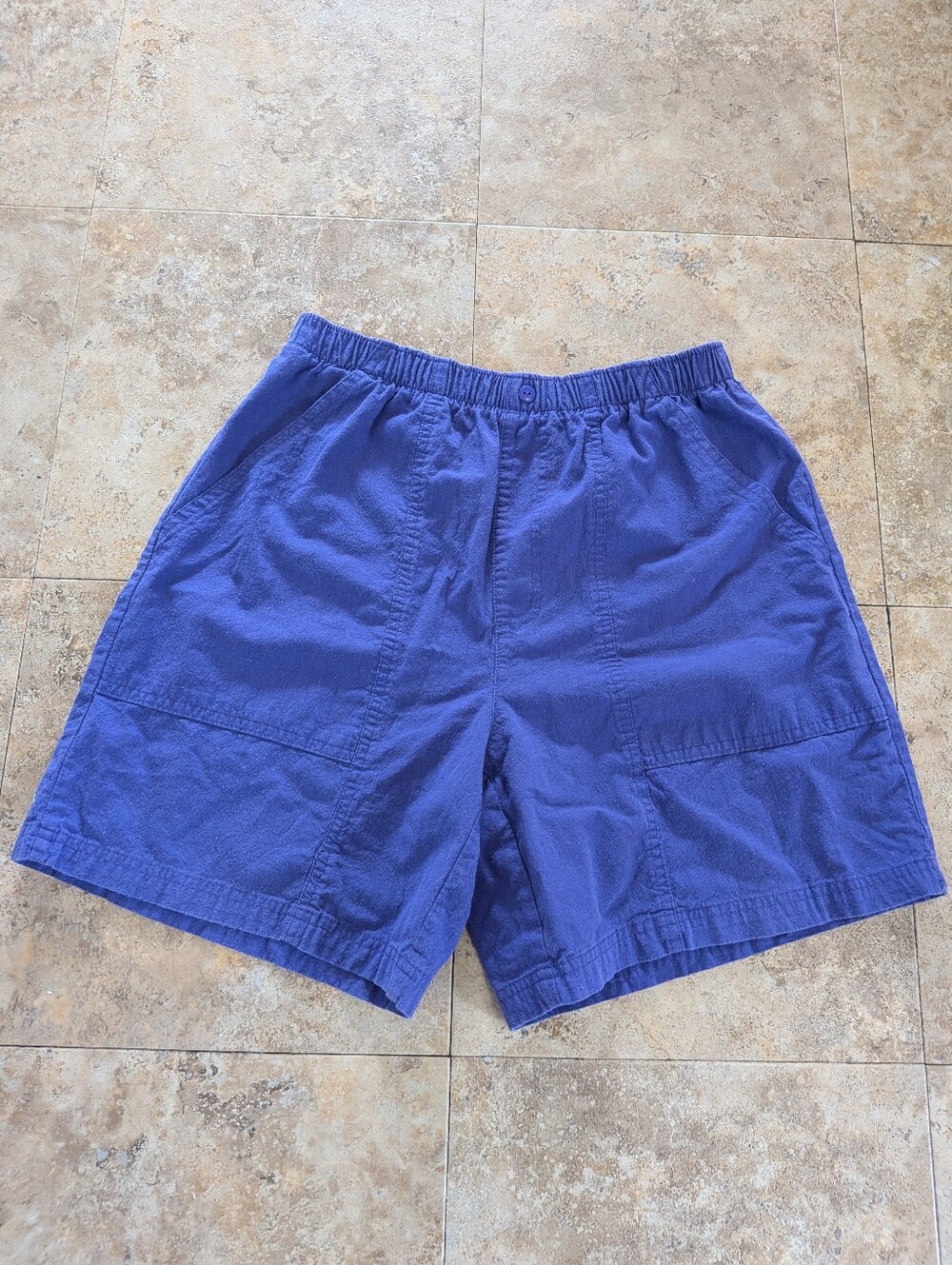 Vintage 80s Bobbie Brooks Shorts Womens M Purple Elastic Waist Cotton Pockets